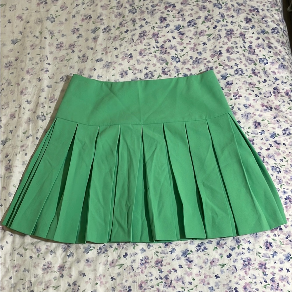 Alice + Olivia Green Skater Mini Skirt